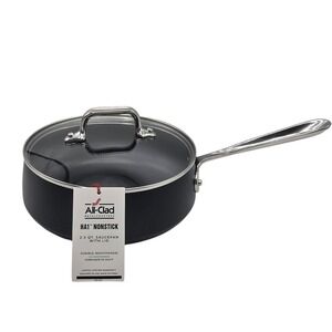 All-Clad HA1 Hard Anodized‎ Nonstick Cookware Saucepan With Lid 2.5Qt Induction